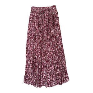 Vintage Womens Red Floral Maxi Skirt By Mothers Work, Size S, Elastic Waist, Mad